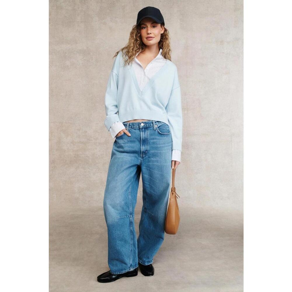 Derek Lam 10 Crosby Blue Rida Sweater Size XS with Light Stains - Picture 1 of 9